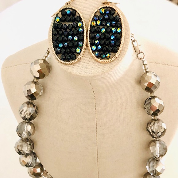 Vintage Crystal Necklace & Peacock AB Earrings 🦚 - Picture 12 of 12